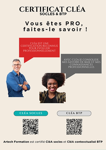 Affiche certificat CléA BTP Candidats